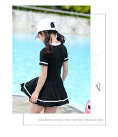 Traje de Baño de Estilo Deportivo para Niñas Manga Corta, Secado Rápido, Perfecto para Entrenamiento de Natación en Primaria - details 11