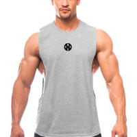 Men's Summer Gym Bodybuilding Tank Tops High Quality Sleeveless Cotton T-shirts Workout Fitness Singlets Sport Vest Clothing - details 4