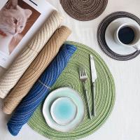 Manta de Cena de Estilo Nórdico de Algodón Tejido Alfombra de Taza de Ramie Tejida Redonda - details 0