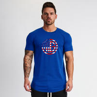 Gym Sport T Shirt Summer Brearhable Absorb Sweat Cotton Shirt Men Workout Fitness Tops Man Casual Fashion Short Sleeve Print Top - details 4
