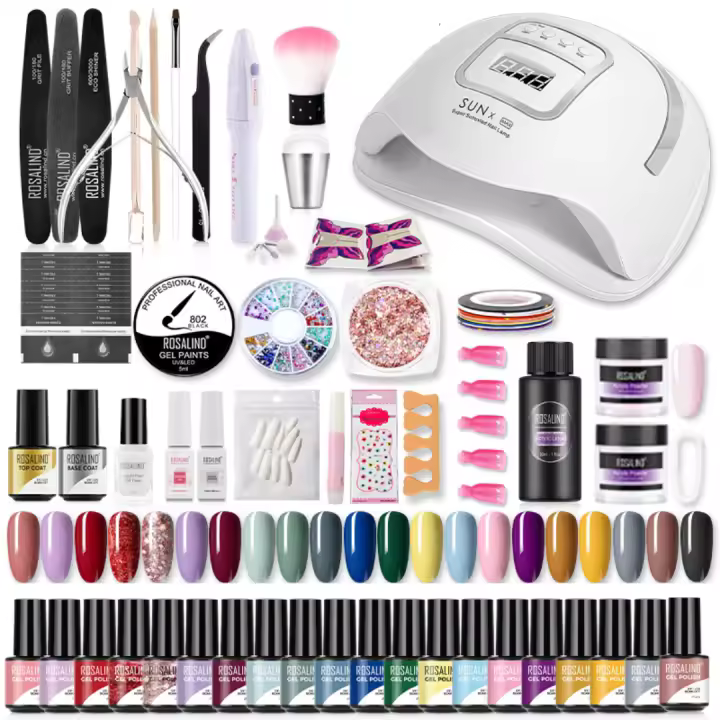 ROSALIND-Conjunto de esmaltes en Gel para uñas, herramientas de manicura, conjunto completo, para Semi permanente, necesita UV LED - 1