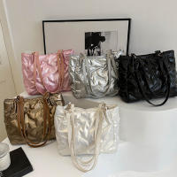 Bolsos de mano acolchados de gran capacidad para mujer, bolsos de hombro acolchados de algodón de plumón, bolsos de axilas de moda para niñas, bolsos hinchados de invierno - details 21