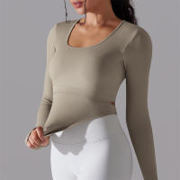 Camiseta de Yoga Sin Costuras para Mujer Deporte Top Largo Manga Larga Ropa de Gimnasio Camiseta de Correr para Entrenamiento Activo Vestimenta Ajustada Material Exterior Poliéster Temporada Primavera/Verano - details 33