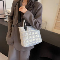 Bolso de hombro cruzado acolchado de algodón para mujer y niña, bolsa de mensajero de gran capacidad, a la moda, Color sólido - details 9