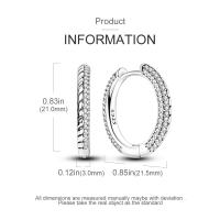 Gran oferta 2025 pendientes de aro con circonita brillante estrella luna sol pendientes redondos circulares de plata 925 para mujer joyería de compromiso de boda - details 19