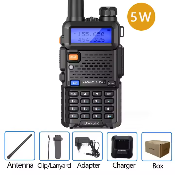 Baofeng-walkie-talkie UV 5R de doble banda, 5W, 8W, Radio bidireccional, Vhf, Uhf, Radio FM, transceptor de mano para caza, 16KM - 1