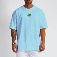 Vegetable Broccoli Design Gym Clothing Mesh Fitness Oversized T Shirt Mens Outdoor Hip Hop Streetwear Loose Half Sleeve T-shirt - details 7