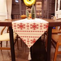 Camino de mesa navideño, decoración de Mantel para el hogar, copo de nieve rojo, muñeco de nieve para fiesta de Navidad, 1 unidad - details 3