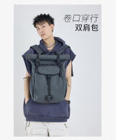 1 nueva mochila con boca enrollable, mochila de expansión de gran capacidad, mochila para estudiantes, bolsa de viaje corta con cubierta enrollable, bolsa para ordenador portátil - details 24