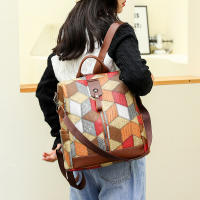 Mochila de viaje para mujer impermeable de cuero PU con bolsillos múltiples bolsa escolar casual para niñas adolescentes - details 7