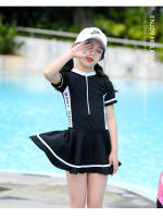 Traje de Baño de Estilo Deportivo para Niñas Manga Corta, Secado Rápido, Perfecto para Entrenamiento de Natación en Primaria - details 12