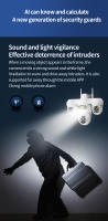 Cámara de seguridad exterior WiFi con 3 lentes PTZ, visión nocturna en color, seguimiento humano, alarma de sonido y luz, cámara de vigilancia - details 12