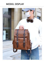 Nuevas mochilas con hebilla de cinturón, bolsos casuales retro británicos, mochilas de cuero PU suave, bolsos de viaje de gran capacidad para salir, mochilas escolares unisex para estudiantes - details 11