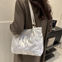 Bolsos de mano acolchados de gran capacidad para mujer, bolsos de hombro acolchados de algodón de plumón, bolsos de axilas de moda para niñas, bolsos hinchados de invierno - details 12