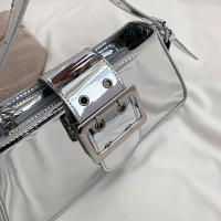 Bolso de mano de diseño de lujo para mujer, bolsa de hombro de marca con axila láser, plata, elegante, Asa superior, bolso de compras - details 16
