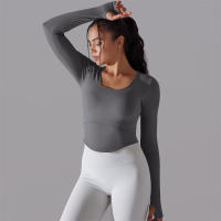 Camiseta de Yoga Sin Costuras para Mujer Deporte Top Largo Manga Larga Ropa de Gimnasio Camiseta de Correr para Entrenamiento Activo Vestimenta Ajustada Material Exterior Poliéster Temporada Primavera/Verano - details 52
