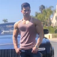 Gym Fitness Slim Tank Tops Men Muscle Sleeveless Sportswear Shirt Summer Casual Fashion Vertical Stripe Knitted Quick Dry Vests - details 13