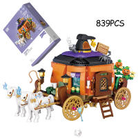 LOZ Halloween Building Block MOC Hut House Pumpkin uCarriage Happy Halloween Decoration Bricks for Boys Kids Toys Halloween Gift - details 9