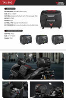 MOTOCENTRIC Bolsa Trasera de Moto Gran Capacidad, Impermeable, Ligera, Reflejante, Antideslizante, Resistente al Desgaste Bolsa de Viaje para Motocross - details 0