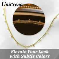 Cadena de Cuentas de Bola de Oro UniCrena KC Cadena Decorativa Hipoalergénica para Joyería Artesanal Cadena Larga de Cobre Electroplateado - details 3