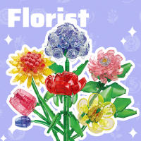 Children's puzzle small particle assembly block toy simulation bouquet gift sunflower rose eternal simulation flower - details 0
