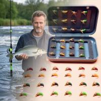 24 unids/caja moscas para pesca con mosca biónicas cabeza de latón Scud Ninfa señuelos insectos artificiales cebos pesca para trucha/bajo/perca/bagrada/carpa - details 4