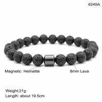 Ojos de tigre cuentas de piedra natural hechas a mano hombres hematita magnética accesorio pulseras para novio padre regalo - details 0