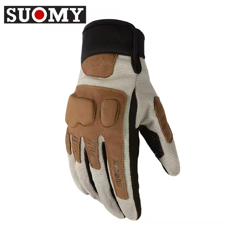SUOMY-guantes de motociclismo de verano para hombre y mujer, guantes de Motocross con pantalla táctil, protección de palma de goma, guantes de moto de malla transpirable - 1