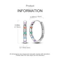 Gran oferta 2025 pendientes de aro con circonita brillante estrella luna sol pendientes redondos circulares de plata 925 para mujer joyería de compromiso de boda - details 10