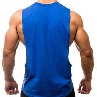 Men's Summer Gym Bodybuilding Tank Tops High Quality Sleeveless Cotton T-shirts Workout Fitness Singlets Sport Vest Clothing - details 9