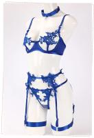 Ropa Interior Sexy Tornova Encaje Cruzado Bordado para Mujeres Leg Rings de Temptación Pasionosa Transparente Carga Gratis - details 3