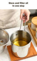 Olla de freír de acero inoxidable, sartenes para freír pollo frito, freidora de patatas fritas Tempura con colador, herramienta de cocina - details 5