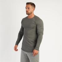 Gym T-Shirt Men Spring Cotton T-Shirt Fitness Men Solid Sports Tshirt O-neck Long Sleeve Tops Men Slim Fit Tee Shirts - details 6