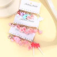 Conjunto de Pendientes de Dibujos Animados de Doramiento Colores Dulces y Coloridos de Pato, Mariposa, Estrella Ideal para Fiestas Regalo de Joyería - details 1