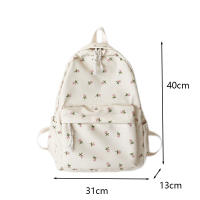 Mochilas de estilo Preppy para mujer, bandoleras impermeables de nailon para estudiantes, a la moda, con estampado Floral - details 25