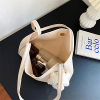Bolsos de hombro de cuero PU para mujer, bolsos de Color puro, bolsos casuales pequeños con asa superior, bolso de hombro para mujer - details 16