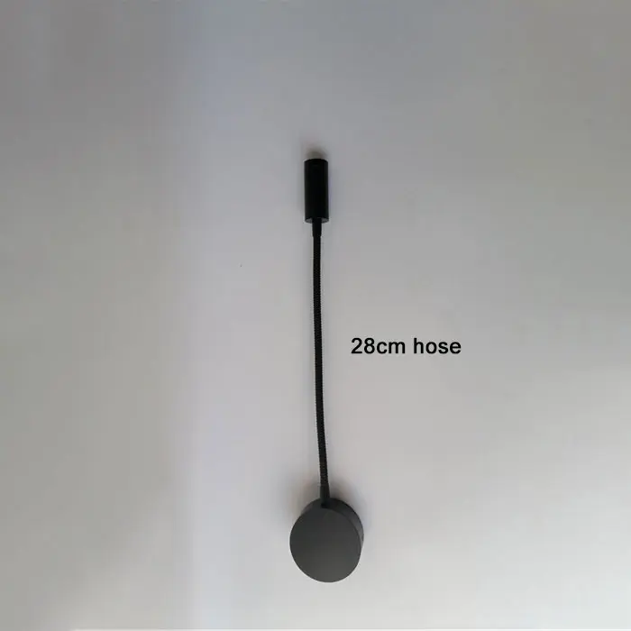 Luz Led de pared de cuello de cisne largo, iluminación de mesita de noche, interruptor negro, manguera de AC90-260V, 110V, 220V, lámpara de lectura para libros, L40cm, 3W - 1