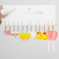 Conjunto de Pendientes de Dibujos Animados de Doramiento Colores Dulces y Coloridos de Pato, Mariposa, Estrella Ideal para Fiestas Regalo de Joyería - details 7