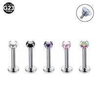 Piercing de titanio g23 para la oreja, pendientes clásicos de moda unisex, piercing para el cuerpo, labret, labio, circonita anodizada, piedras preciosas, 2 piezas - details 3