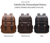 Nuevas mochilas con hebilla de cinturón, bolsos casuales retro británicos, mochilas de cuero PU suave, bolsos de viaje de gran capacidad para salir, mochilas escolares unisex para estudiantes - details 4