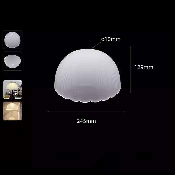 Reemplazo de pantalla de lámpara de vidrio con orificio de apertura moderno, Ámbar gris, cubierta de lámpara de agujero pequeño de 1cm para lámpara de mesa, escritorio o luces de piso, 10mm - 1