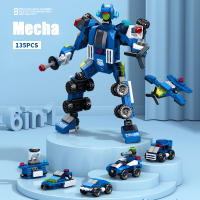 Children's small particle six in one building block toy accessories boys assemble building blocks space shuttle train toys - details 6