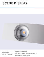 Luz led de pared exterior impermeable ip65, luz decorativa para jardín, balcón, dormitorio minimalista moderno, sala de estar, luz de pared interior - details 8