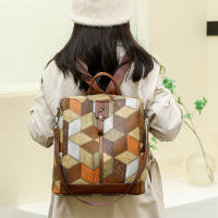 Mochila a cuadros de cuero PU suave para mujer, morral grande, bolsa de viaje, mochila escolar grande para Gir - details 8