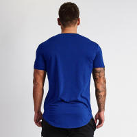Gym Sport T Shirt Summer Brearhable Absorb Sweat Cotton Shirt Men Workout Fitness Tops Man Casual Fashion Short Sleeve Print Top - details 5