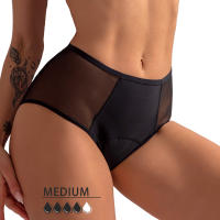 Ropa interior menstrual femenina de 4 capas de gran tamaño con absorción de flujo pesado, ropa interior fisiológica a prueba de fugas, 1 pieza. - details 7