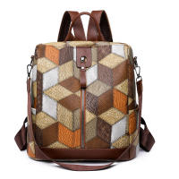 Mochila a cuadros de cuero PU suave para mujer, morral grande, bolsa de viaje, mochila escolar grande para Gir - details 28