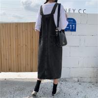 Vestido de mezclilla para mujer Falda con tirantes de mezclilla de longitud media - details 5