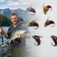 5 uds/10 Uds cabeza de cuentas de latón biónicos Ninfa Scud mosca insecto gusano para trucha pesca de lubina Ninfa cebo para insectos artificiales tamaño del señuelo # 10 - details 4