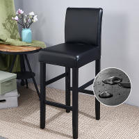 Funda impermeable para silla de Bar de PU con respaldo, fundas para sillas de comedor, muebles extraíbles, funda para asiento de silla alta, parte inferior elástica - details 6